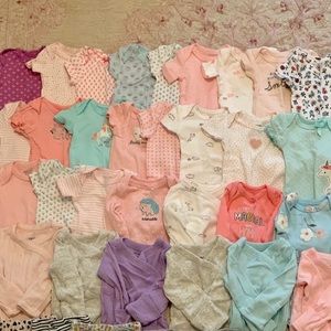 Bundle of 40+ preemie sized baby girl clothing